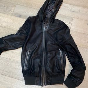 John Varvatos Suede black bomber
